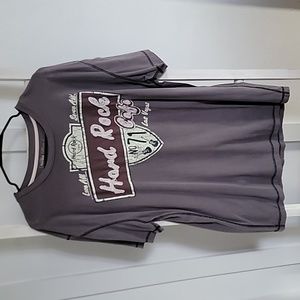 Men's Hard Rock Cafe Las Vegas Shirt XL Gray 100% Cotton Raised Lettering